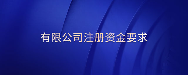 有限公司注冊資金要求