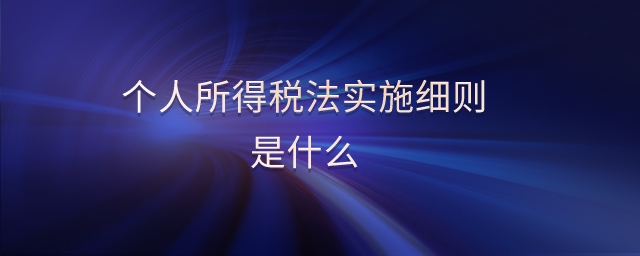 個(gè)人所得稅法實(shí)施細(xì)則是什么