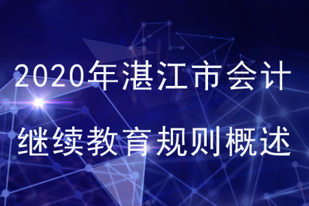 2020年廣東省湛江市會計繼續(xù)教育規(guī)則概述