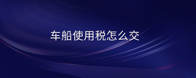 車船使用稅怎么交