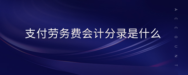 支付勞務(wù)費(fèi)會(huì)計(jì)分錄是什么