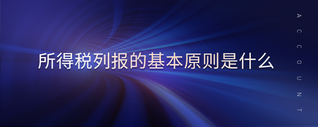 所得稅列報的基本原則是什么