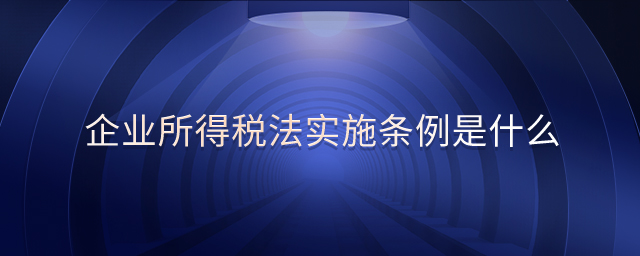 企業(yè)所得稅法實施條例是什么