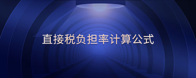 直接稅負擔率計算公式