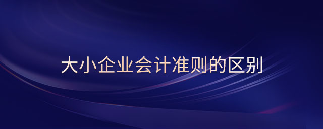 大小企業(yè)會計準則的區(qū)別