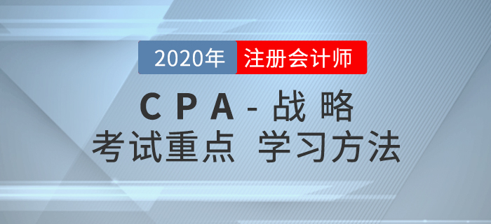 2020年CPA《戰(zhàn)略》考試重點與學(xué)習方法匯總