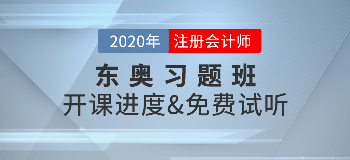 2020年注冊會計師考試，東奧習(xí)題班開課啦,！