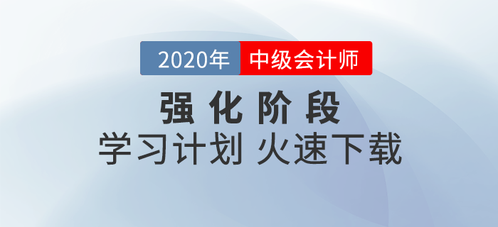 2020年中級會計《財務管理》強化階段學習計劃！火速下載,！