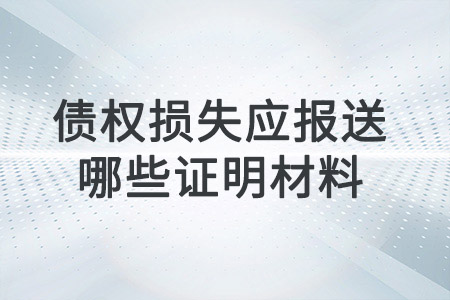 債權(quán)損失應(yīng)報送哪些證明材料,？