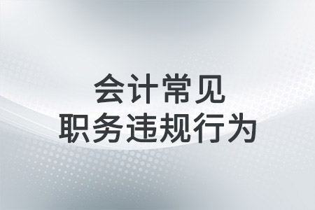 會計常見職務違規(guī)的行為有哪些,？