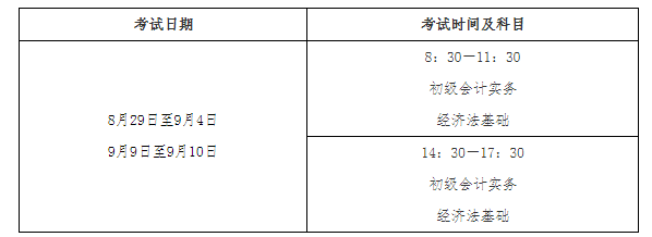 貴州初級(jí)考試時(shí)間