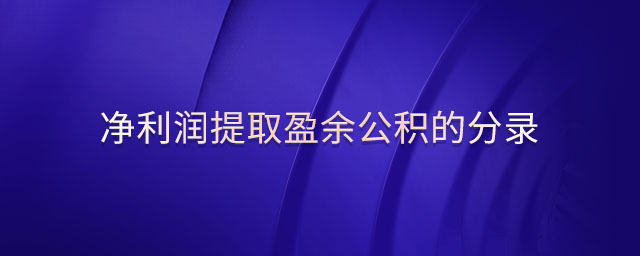 凈利潤(rùn)提取盈余公積的分錄