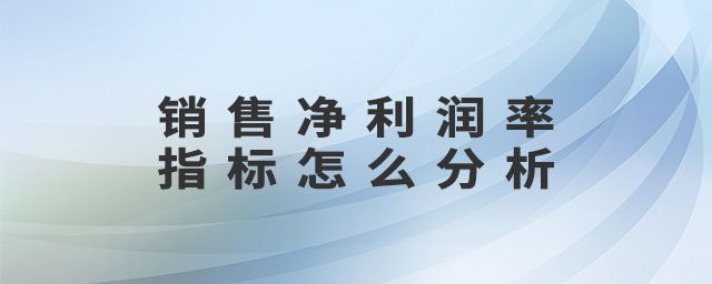 銷售凈利潤(rùn)率指標(biāo)怎么分析
