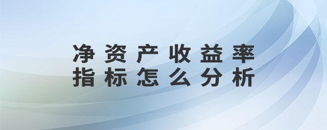 凈資產(chǎn)收益率指標(biāo)怎么分析