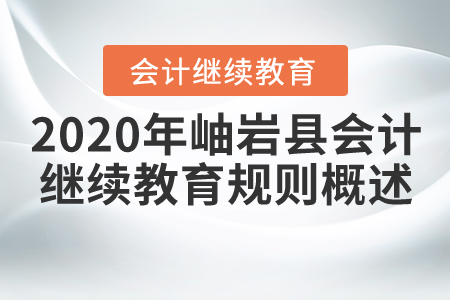 2020年遼寧省鞍山市岫巖縣會計(jì)繼續(xù)教育規(guī)則概述