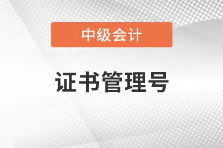 中級會計證書管理號是證書編號嗎？