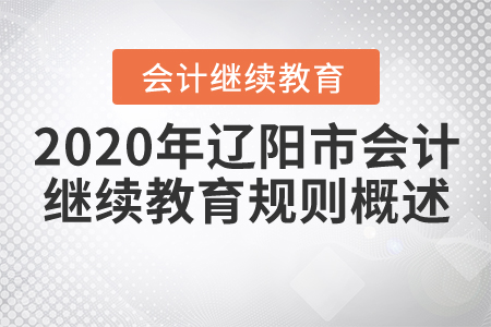 2020年遼陽市會計(jì)繼續(xù)教育規(guī)則概述