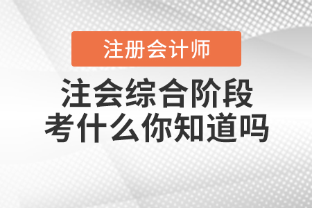 2020年注會綜合階段考什么你知道嗎？