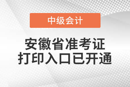 2020年安徽中級會計準(zhǔn)考證打印入口已開通