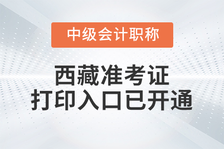 2021年西藏中級會計師準(zhǔn)考證打印入口已開通