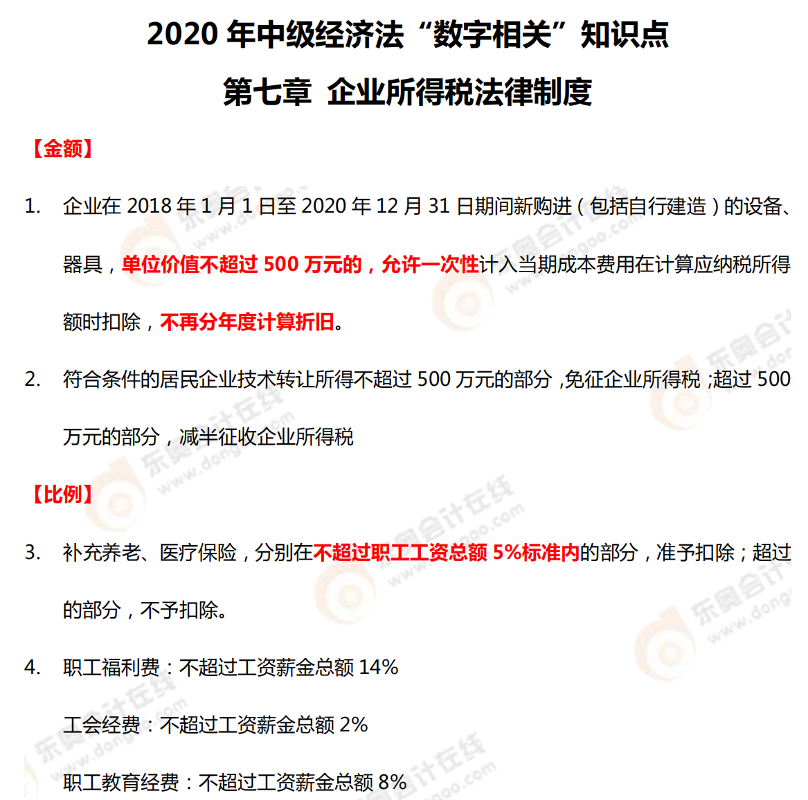 2020年中級(jí)經(jīng)濟(jì)法“數(shù)字相關(guān)”知識(shí)點(diǎn)——第七章