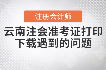 2020年云南注會準(zhǔn)考證打印下載遇到的問題應(yīng)該如何處理,？