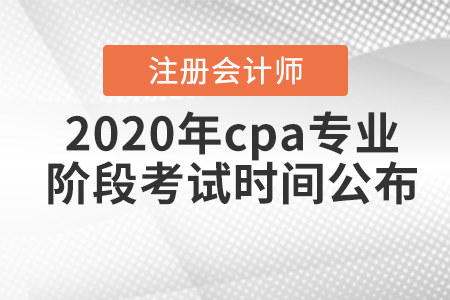 2020年cpa專業(yè)階段考試時間公布,！