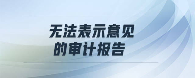 無法表示意見的審計報告