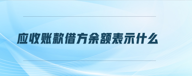 應(yīng)收賬款借方余額表示什么