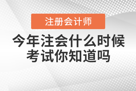 今年注會什么時候考試你知道嗎,？