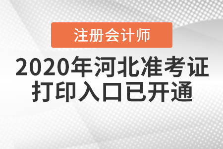 2020年河北注冊會計(jì)師準(zhǔn)考證打印入口已開通