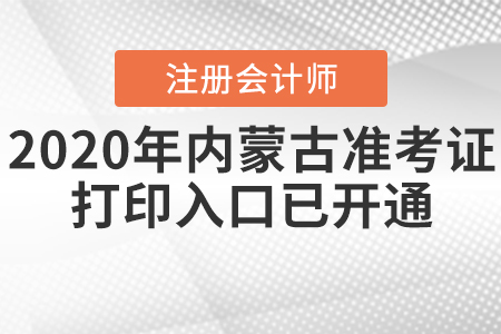 2020年內(nèi)蒙古注冊(cè)會(huì)計(jì)師準(zhǔn)考證打印入口已開通