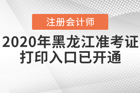 2020年黑龍江注冊會計師準考證打印入口已開通