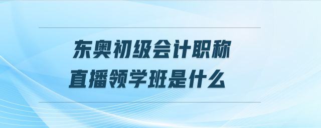 東奧初級(jí)會(huì)計(jì)職稱(chēng)直播領(lǐng)學(xué)班是什么