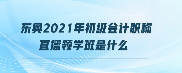 東奧2021年初級會計(jì)職稱直播領(lǐng)學(xué)班是什么