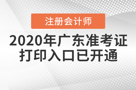 2020年廣東注冊(cè)會(huì)計(jì)師準(zhǔn)考證打印入口已開通