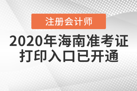 2020年海南注冊(cè)會(huì)計(jì)師準(zhǔn)考證打印入口已開通