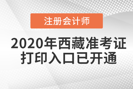 2020年西藏注冊(cè)會(huì)計(jì)師準(zhǔn)考證打印入口已開通