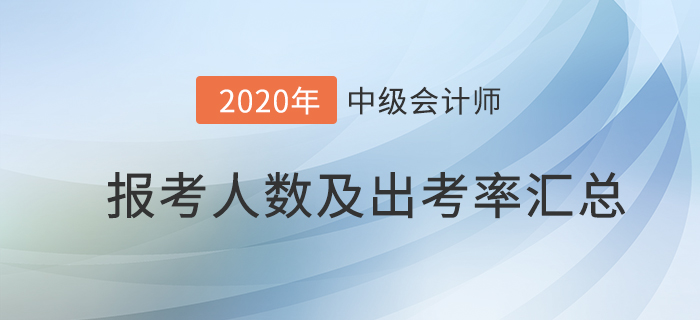 官宣！2020年各地區(qū)中級(jí)會(huì)計(jì)考試報(bào)名人數(shù)及出考率已公布,！