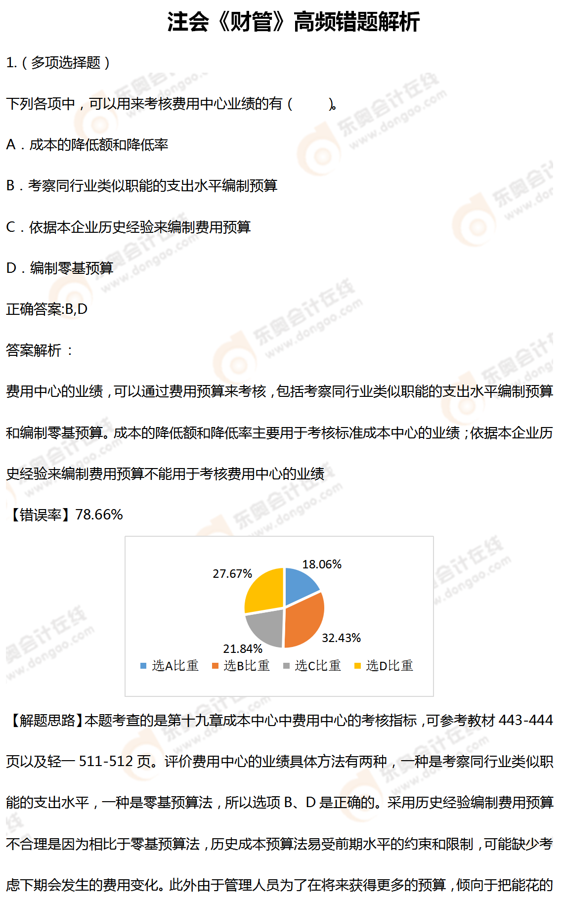 注會《財管》高頻錯題解析