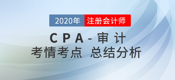 2020年注會《審計》考試考情考點分析