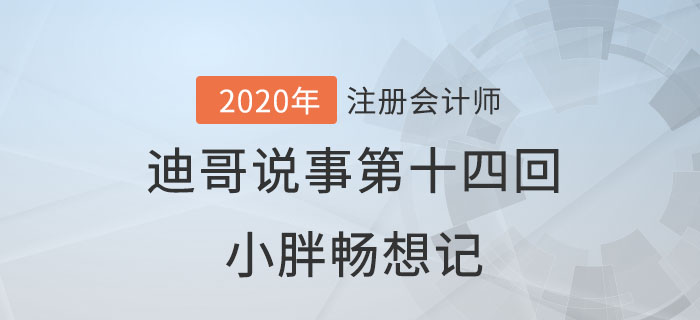 注會(huì)名師迪哥說(shuō)事第十四回：小胖暢想記