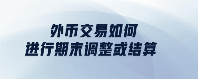 貨幣性項(xiàng)目如何進(jìn)行期末調(diào)整或結(jié)算