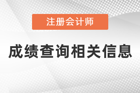 2020注冊(cè)會(huì)計(jì)師成績查詢相關(guān)信息