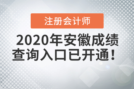 2020年安徽注冊(cè)會(huì)計(jì)師成績查詢?nèi)肟谝验_通,！