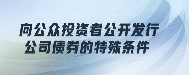 向公眾投資者公開發(fā)行公司債券的特殊條件