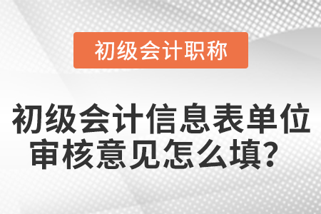 初級會計(jì)信息表單位審核意見怎么填？