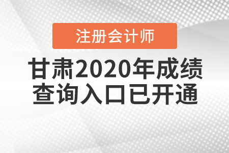 甘肅2020年注冊會計師成績查詢?nèi)肟谝验_通