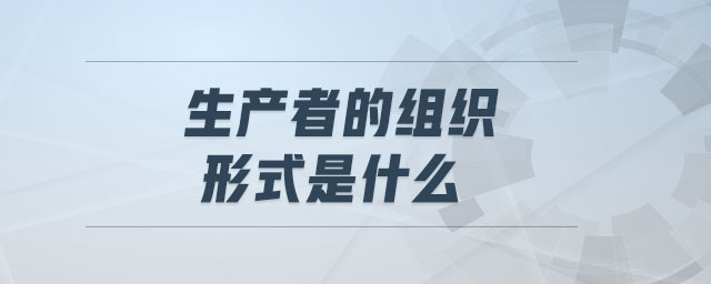 生產(chǎn)者的組織形式是什么