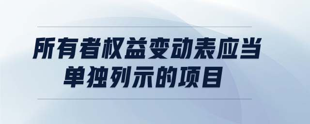 所有者權(quán)益變動(dòng)表應(yīng)當(dāng)單獨(dú)列示的項(xiàng)目有哪些
